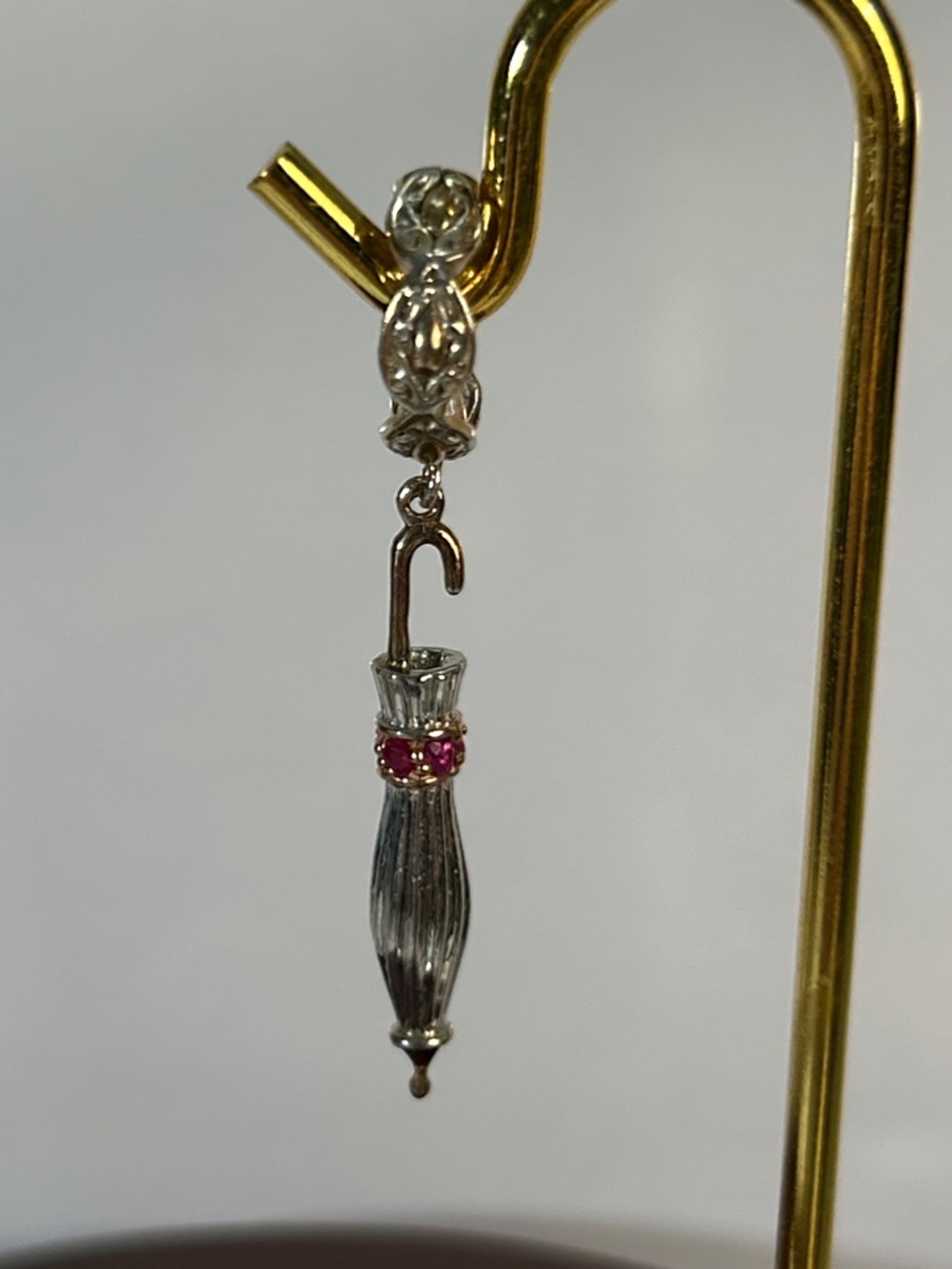 NWOT Gems En Vogue Palladium 18k Genuine Rhodonite Garnet Gemstone Parasol
